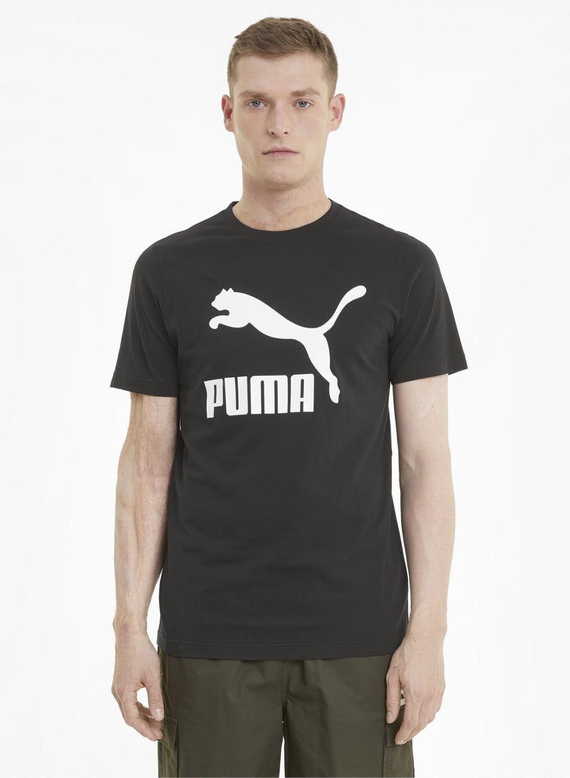 PUMA Classics Logo Mens Black T-Shirt - Image 1